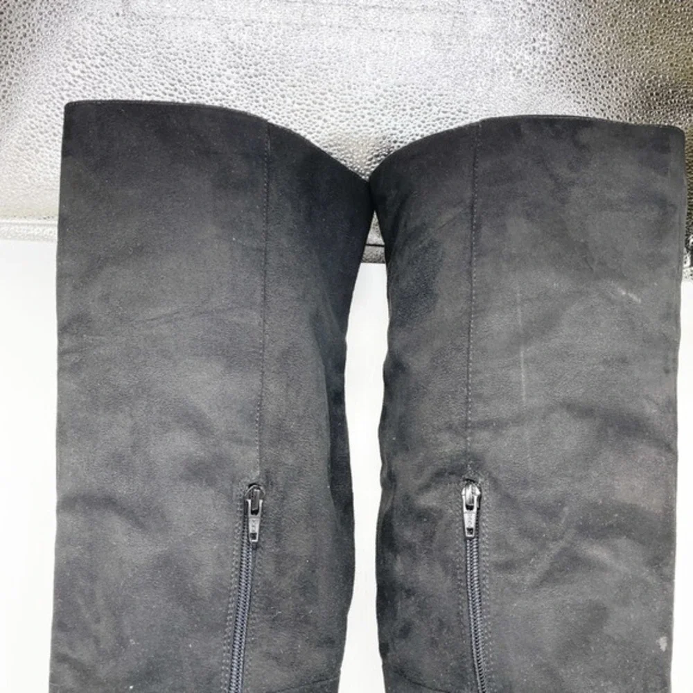 Seychelles Women's Over The‎ Knee Heeled Boots Black Suede Size 10